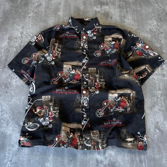 American Vintage Other - Vintage Y2K Harley Davidson Style Santa Christmas Shirt